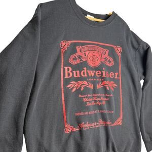 Junk Food Red Budweiser Graphic Pullover Crewneck Sweatshirt Size Small